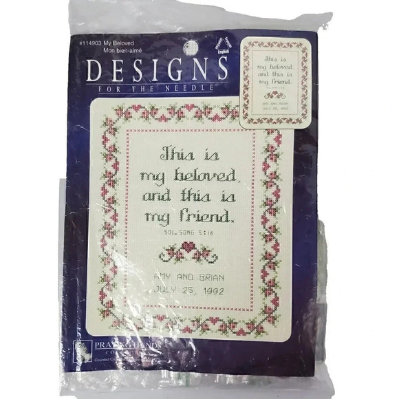 DESIGNS FOR THE NEEDLE My Beloved Wedding Counted Cross Stitch Kit Song of Solom - Picture 1 of 6